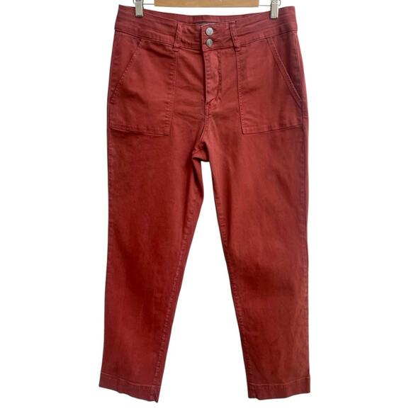 Kut From The Kloth Reese Straight Leg Ankle Utility Jeans Sz 10 High Rise Russet - Picture 1 of 11